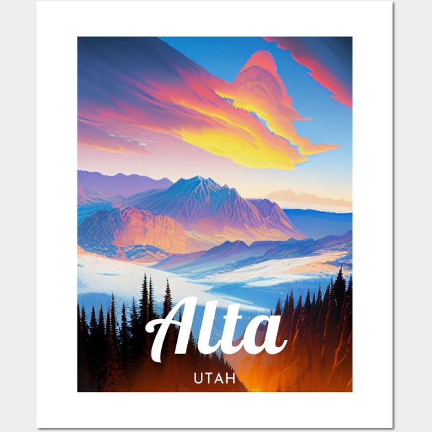 Alta Utah United States ski Wall Art by UbunTo